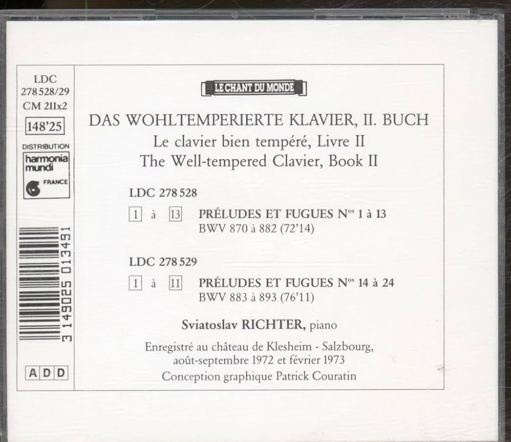 ルイス・ティリー／BACH　LE CLAVIER BIEN TEMPERE Bach: Le clavier bien tempéré, Livre 2 - Amazon.com Music